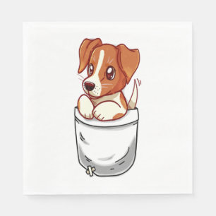 Serviette En Papier Pocket Cute Jack Russell Terrier