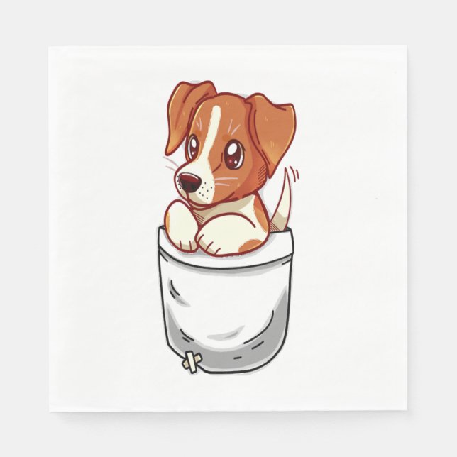 Serviette En Papier Pocket Cute Jack Russell Terrier (Devant)
