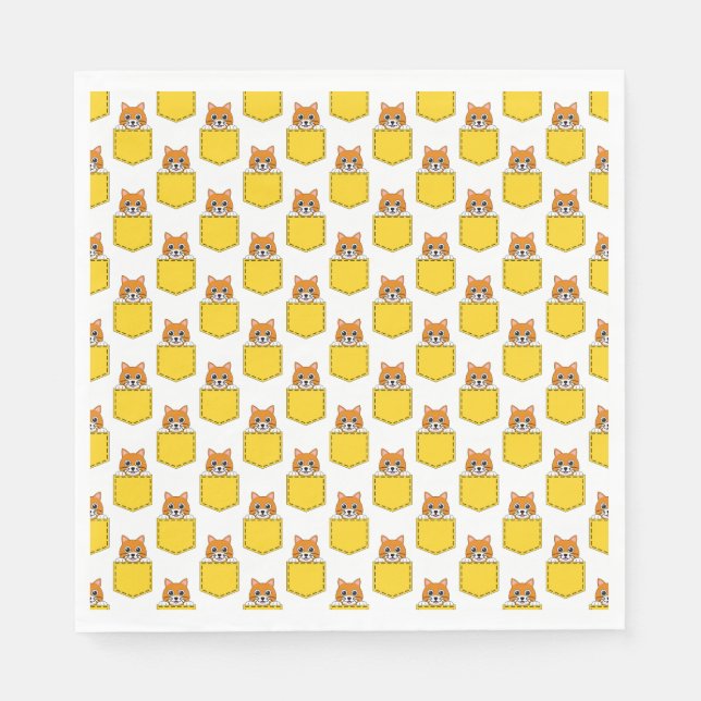 Serviette En Papier Pocket Pet Cat Motif (Devant)