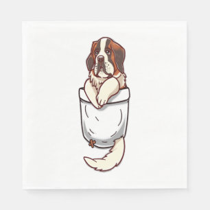 Serviette En Papier Pocket St Bernard Puppy