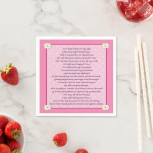Serviette En Papier Poème de la fête des mères