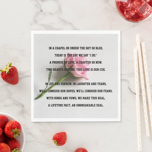 Serviette En Papier Poème du jour du mariage (En situation)