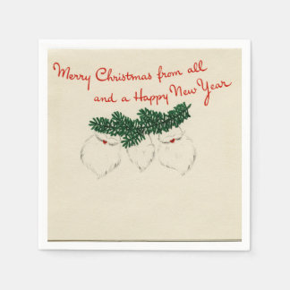 Serviette En Papier Poignée Père Noël Heards Papier Napkin