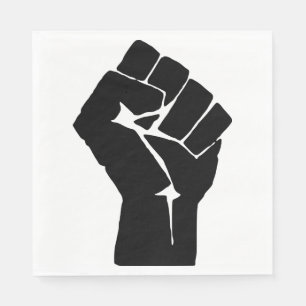 Serviette En Papier Poing noir levé - Manifestation de résistance