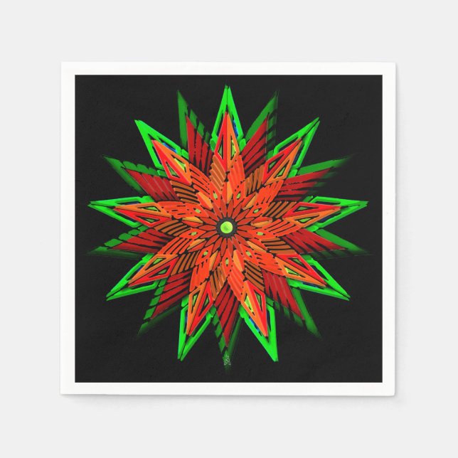 Serviette En Papier Poinsettia WOW (Devant)