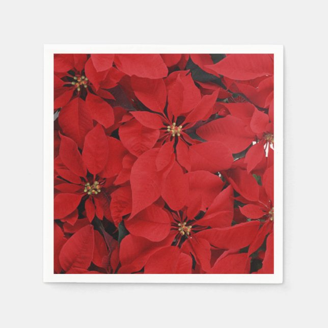 Serviette En Papier Poinsettias pour Noël (Devant)