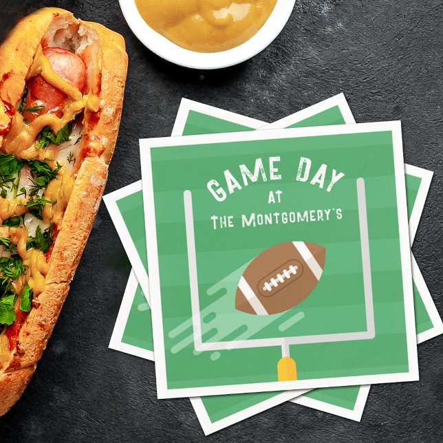 Serviette En Papier Point de football après le relèvement (Football point after uprights cocktail napkins)