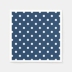 Serviette En Papier Point de polka de bleu marine