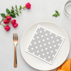 Serviette En Papier Point Polka gris