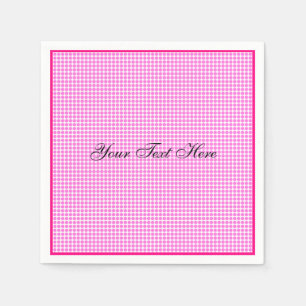 Serviette En Papier Point Polka rose et blanc moderne Customisé