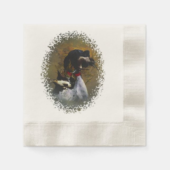 Serviette En Papier Pointer anglais, chasse aux oiseaux  (Devant)