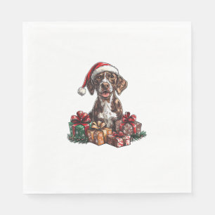 Serviette En Papier Pointeur à cheveux allemand Santa Hat Noël GSP