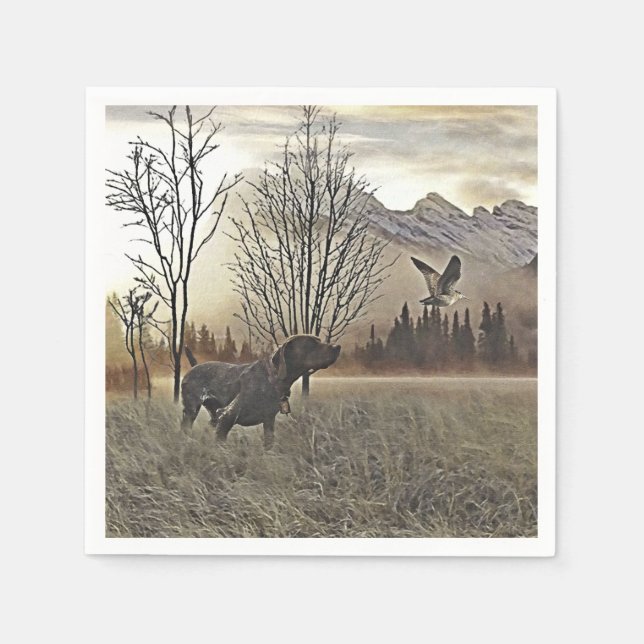 Serviette En Papier Pointeurs allemands à poils courts (Devant)