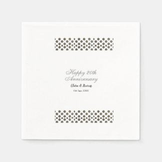 Serviette En Papier points ARGENT scintillants joyeux 20e anniversaire