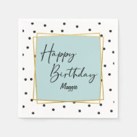 Points Confetti Bleu clair et Noir Anniversaire