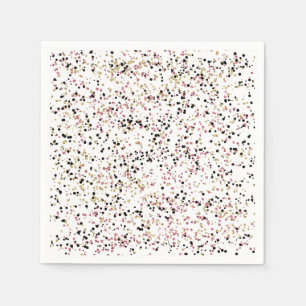 Serviette En Papier Points Confetti Noir Rose Or Glitzy Anniversaire