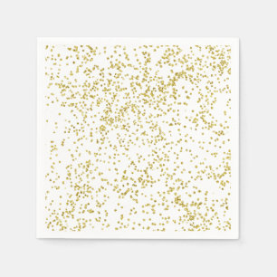 Serviette En Papier Points de confettis d'étincelle d'or