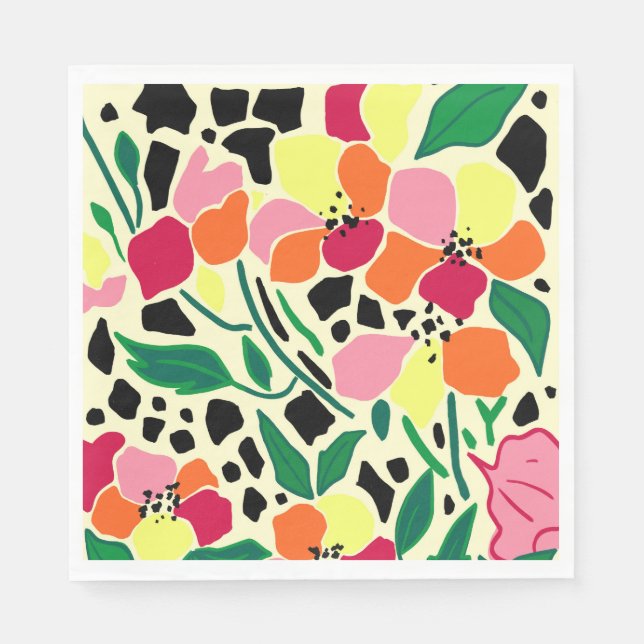 Serviette En Papier Points de jardin tropicaux (Devant)