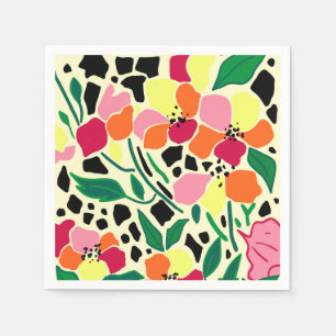 Serviette En Papier Points de jardin tropicaux