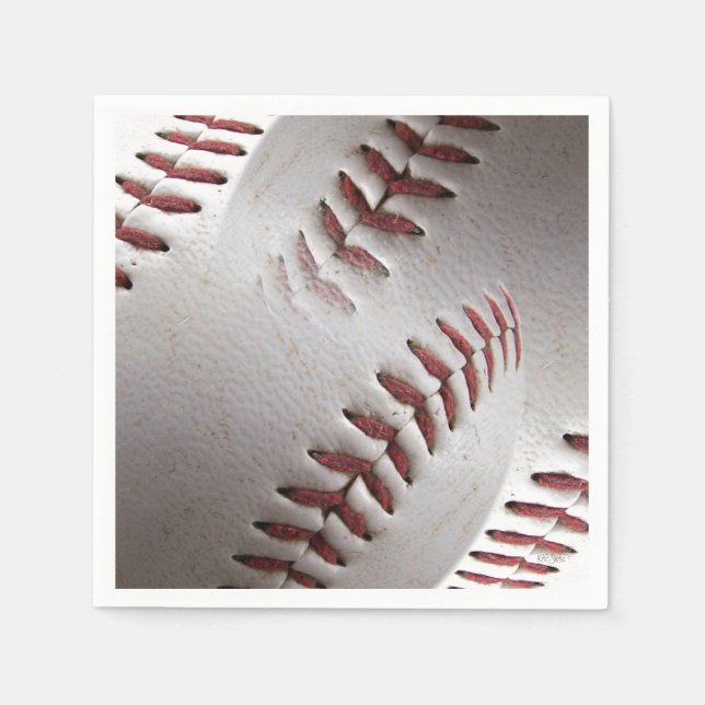 Serviette En Papier Points de suture de baseball abstraits (Devant)