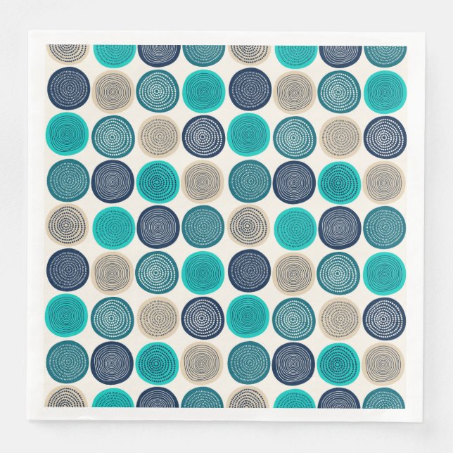 Serviette En Papier Points du cercle scandinave Mandala Motif 1 (Devant)