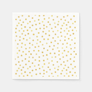 Serviette En Papier Points élégants de confettis de feuille d'or