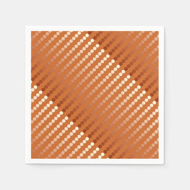 Serviette En Papier Points en satin - rouille et cuivre (Devant)