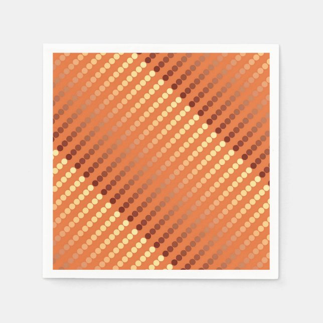 Serviette En Papier Points en satin - rouille et or (Devant)