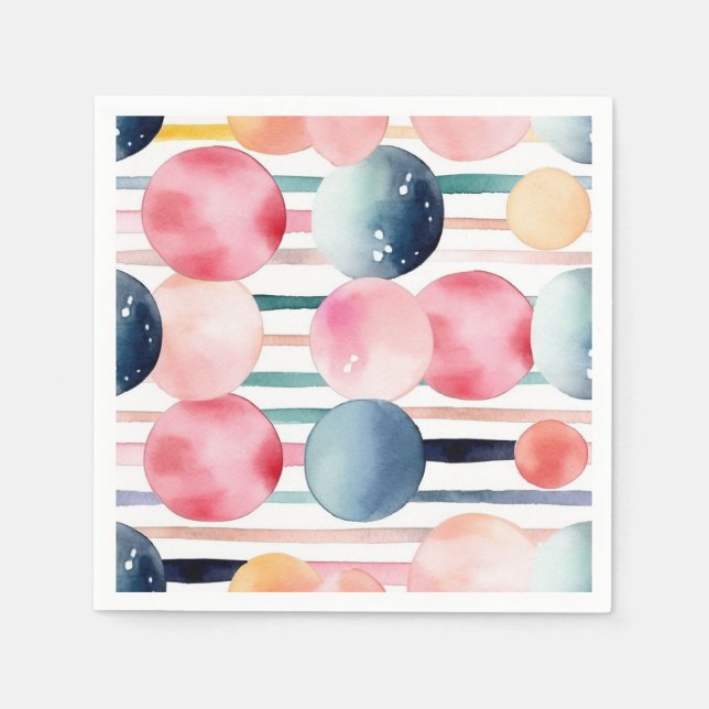Serviette En Papier Points et Rayures 10 (Devant)