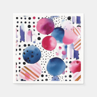 Serviette En Papier Points et Rayures 2