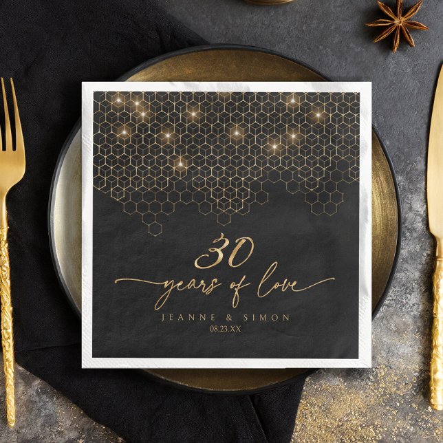 Serviette En Papier Points forts Gold 30th Anniversary ID1165 (Créateur téléchargé)