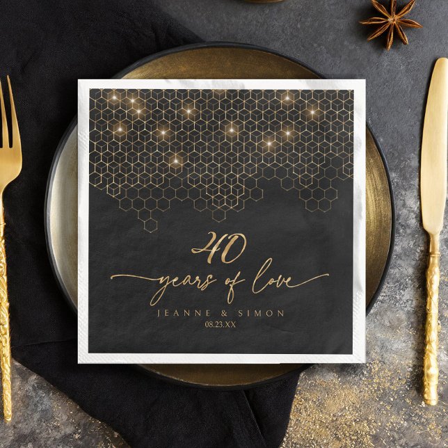 Serviette En Papier Points forts Gold 40th Anniversary ID1165 (Créateur téléchargé)