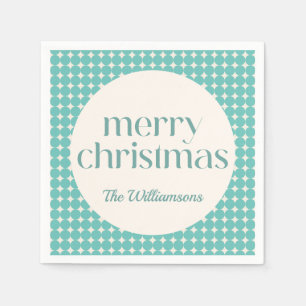 Serviette En Papier Points géométriques verts Turquoises de la Monnaie
