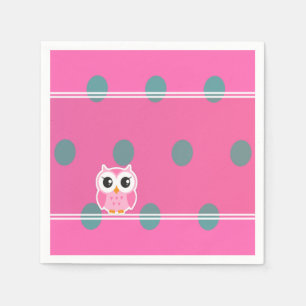 Serviette En Papier Points Moderne Cool Avec Chouette Mignonne