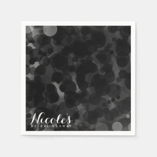 Serviette En Papier Points Noir & Blanc Moderne Chic Party Personnalis