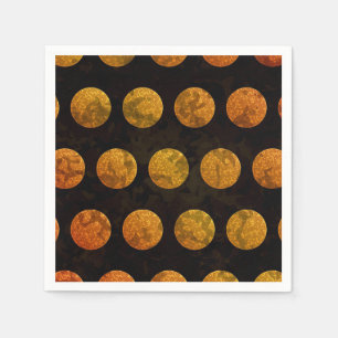 Serviette En Papier Points noirs et orange automne