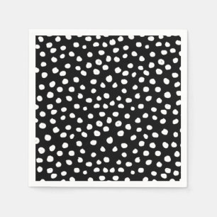 Serviette En Papier Points Preppy - Points Posters de animaux noirs mo