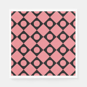 Serviette En Papier Points rétro noirs