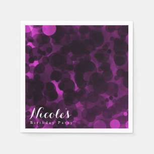 Serviette En Papier Points roses et noirs Chic moderne Fête Personnali