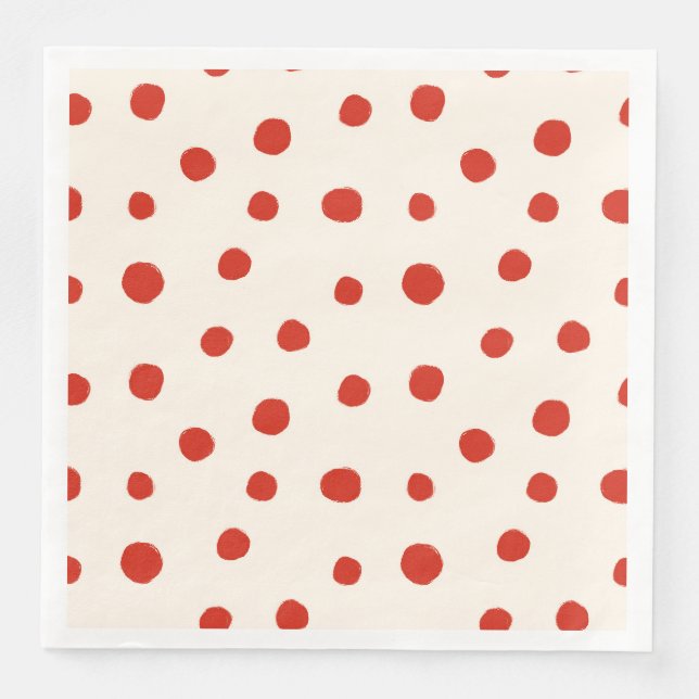 Serviette En Papier Points rouges d'été (Devant)