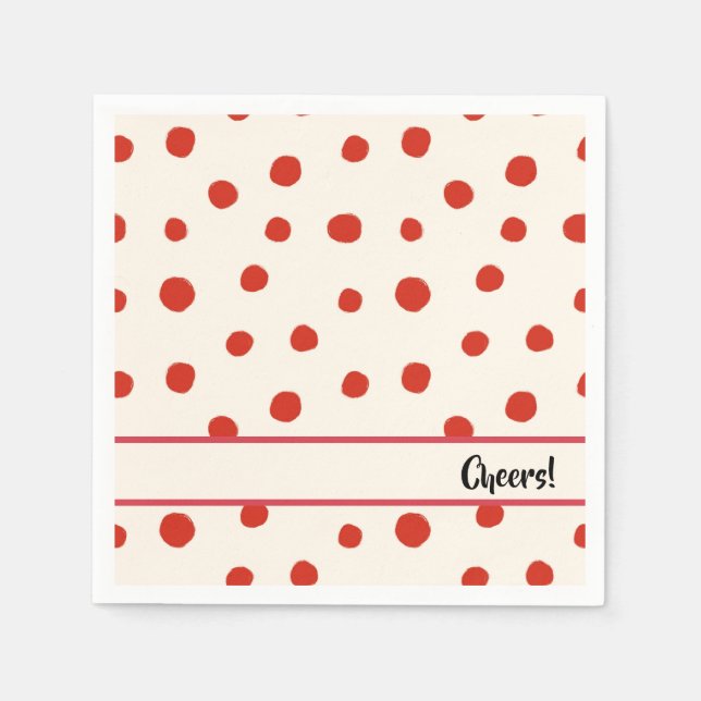 Serviette En Papier Points rouges d'été (Devant)