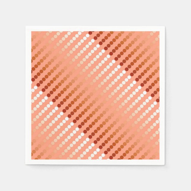 Serviette En Papier Points satinés - teintes de pêche (Devant)