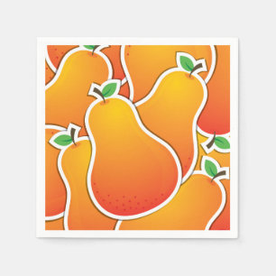 Serviette En Papier Poire orange funky