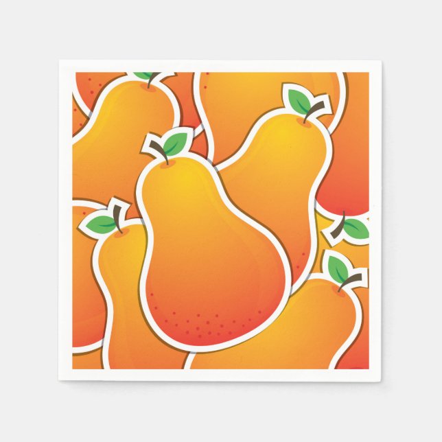 Serviette En Papier Poire orange funky (Devant)
