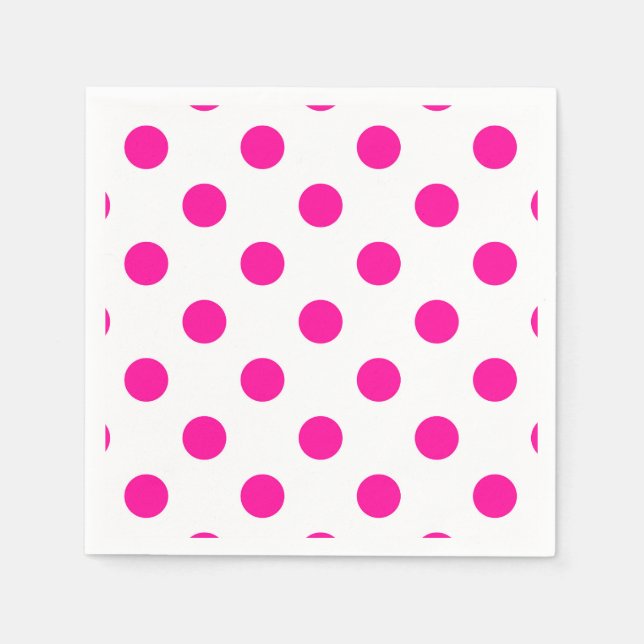 Serviette En Papier Pois blancs Arrière - plans roses (Devant)