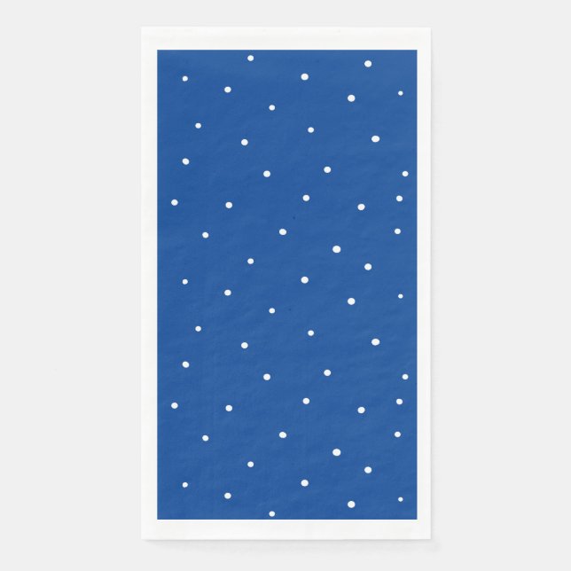 Serviette En Papier Pois blancs mignons avec arrière - plan bleu (Devant)