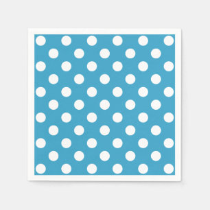 Serviette En Papier Pois blancs sur Arrière - plan bleu Peacock