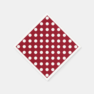 Serviette En Papier Pois blancs sur Crimson Red