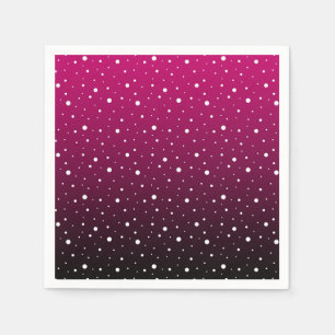 Serviette En Papier Pois blancs sur pourpre et dégradé noir.