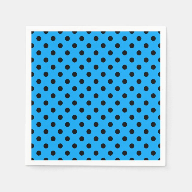 Serviette En Papier Pois bleu et noir (Devant)
